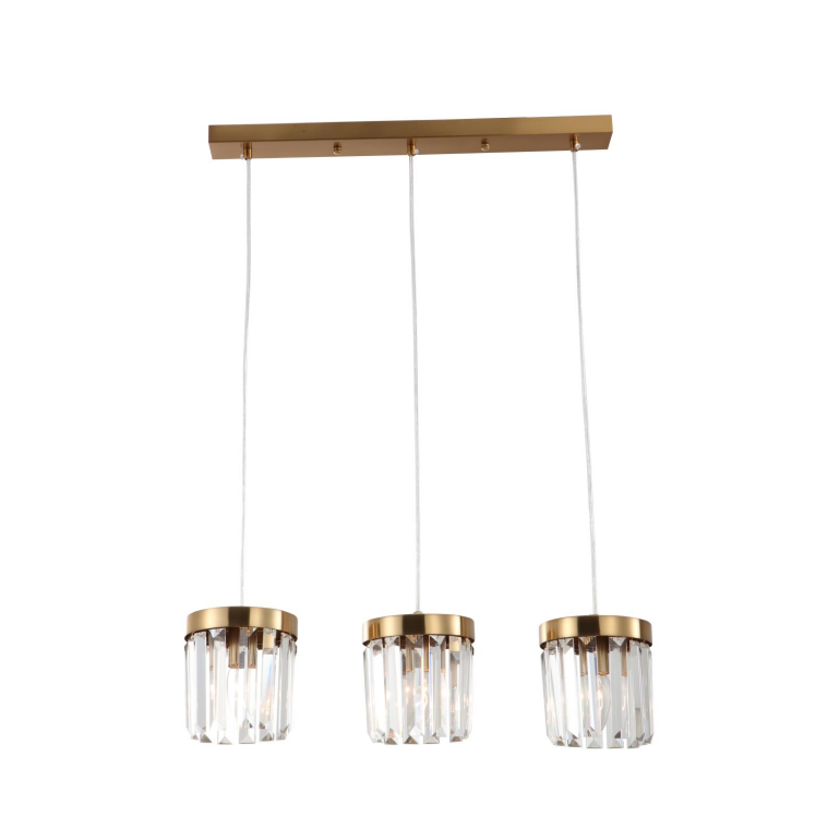 3-Light E14 Brass Brass K9 Crystal Bar Light Light