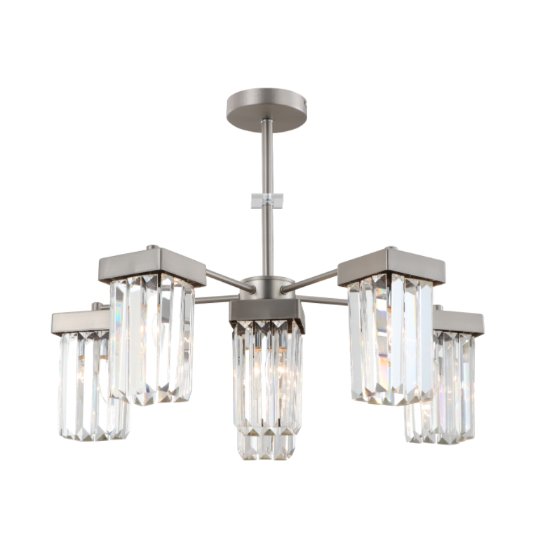 6 nichel de nichel modern modern K9 Crystal Plafon Candelabier