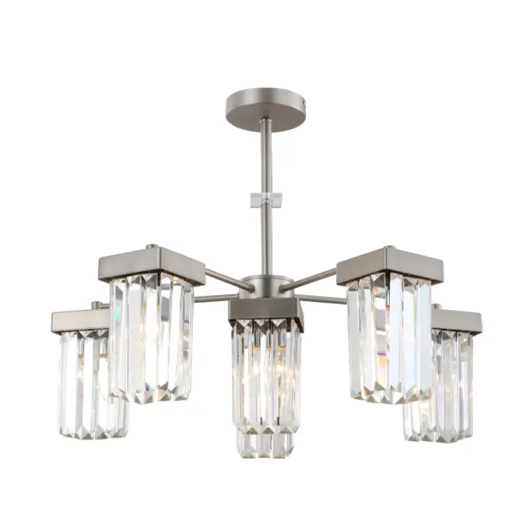 6 nichel de nichel modern modern K9 Crystal Plafon Candelabier