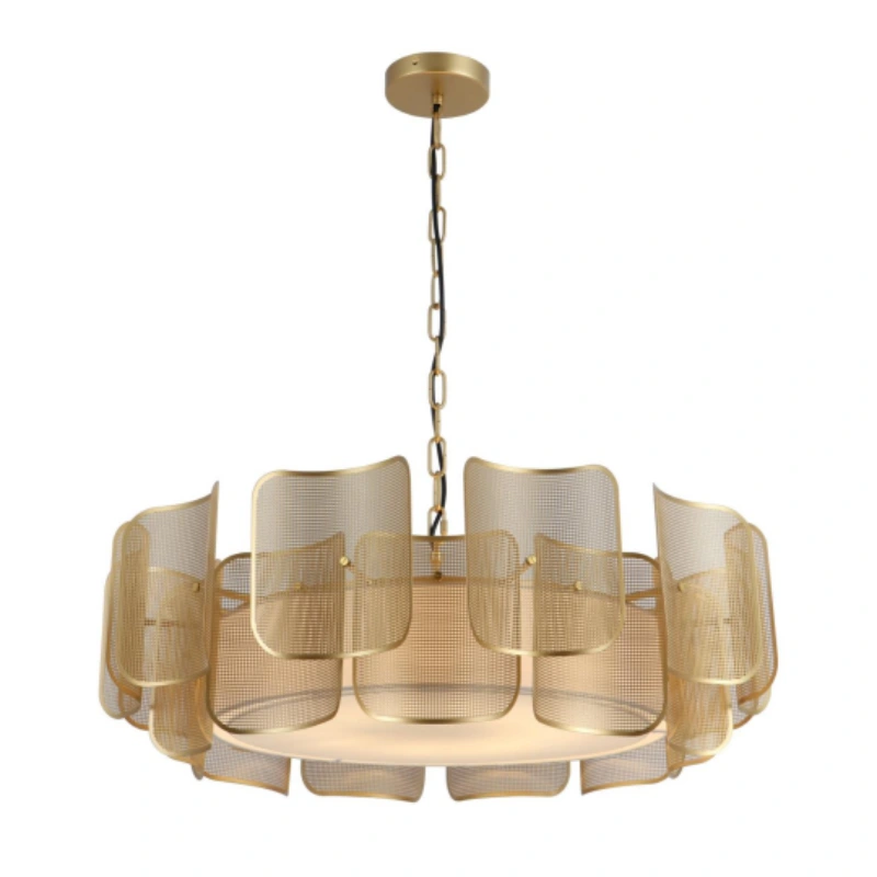 Candelabru din plasă auriu cu 8 lumini