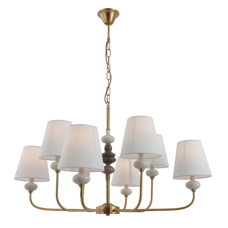 Candelabru din alamă clasic din ceramică cu 8 lumini