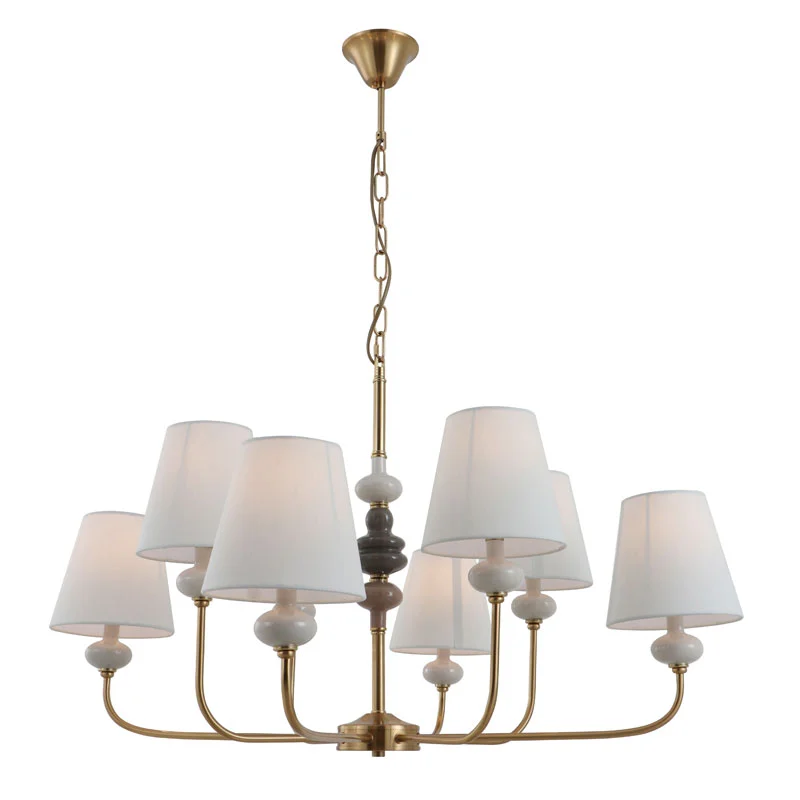 Candelabru din alamă clasic din ceramică cu 8 lumini