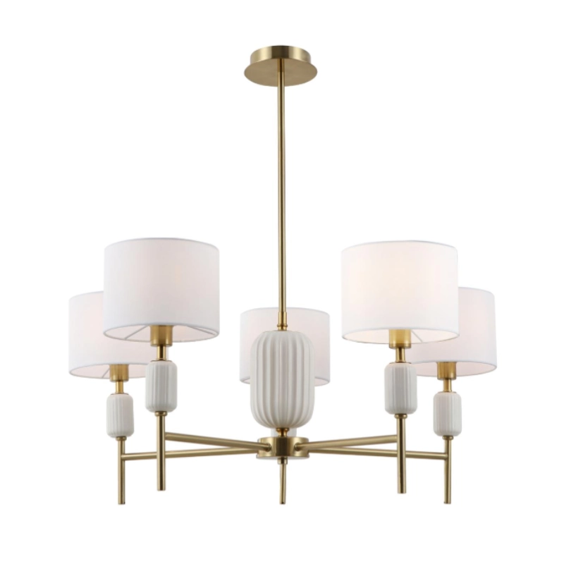 candelabru abajur din stofa ceramica pentru living