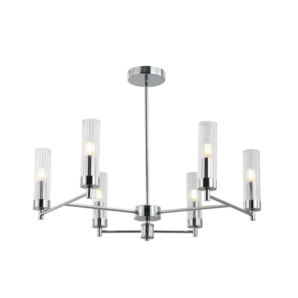 Lampa de tavan cu tub de sticlă cromată