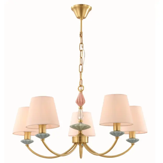 Candelabru ceramic elegant 5 cu lanț reglabil