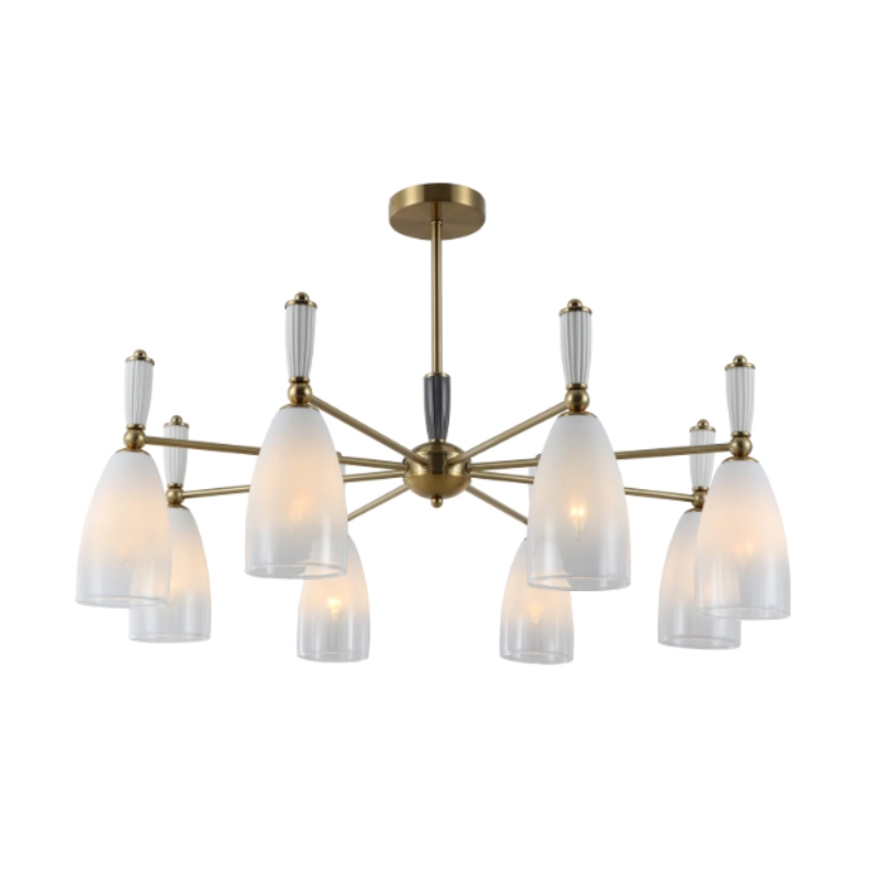 Candelabru din ceramică din sticlă albă cu lapte degradat