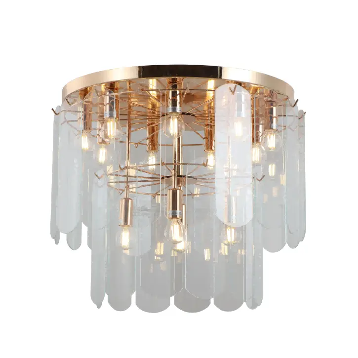 Candelabrul de lux cu două niveluri de aur flush mount mount