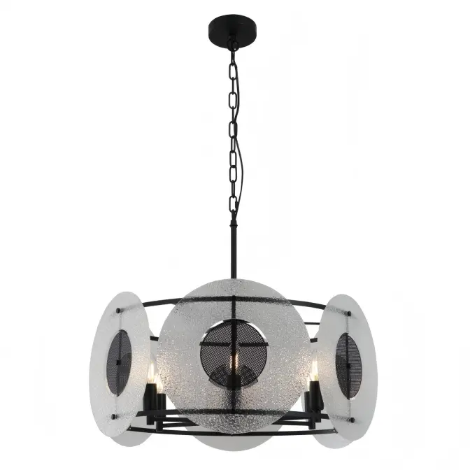 Candelabru din sticlă cu zahăr negru mat