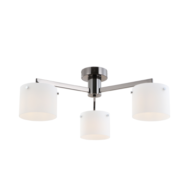 Lampa minimalistă cu 3 lumini cromate negre