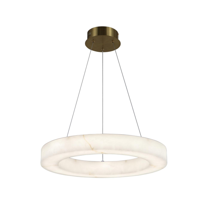 Lampă suspendată LED cu inel de alabastru modern