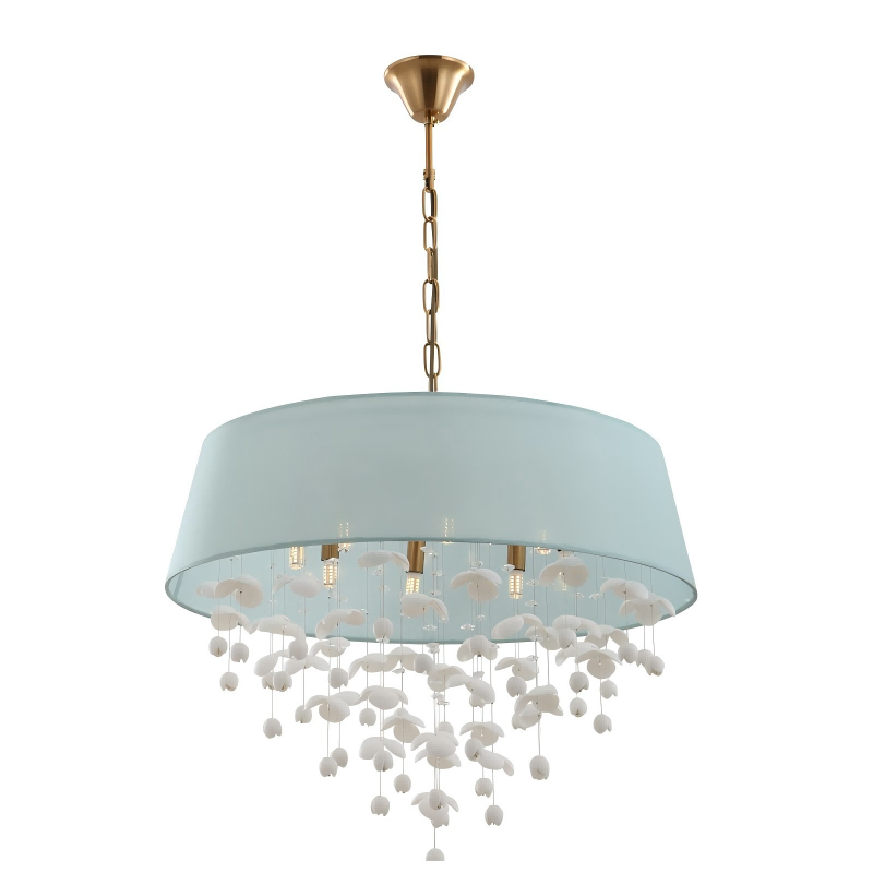 Abajur Tambur Modern Porțelan Candelabru 8 Lumini Pentru Sufragerie