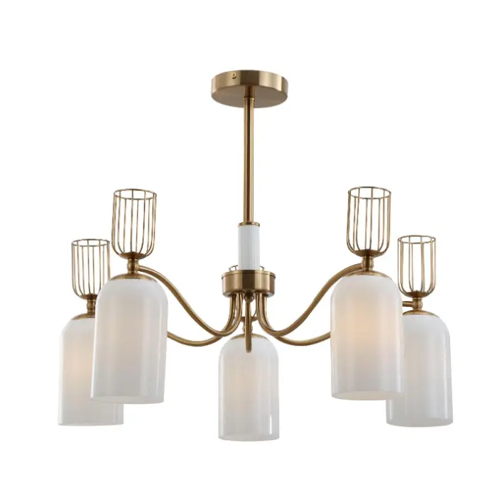 Candelabru din aur alb cu 5 lapte retro