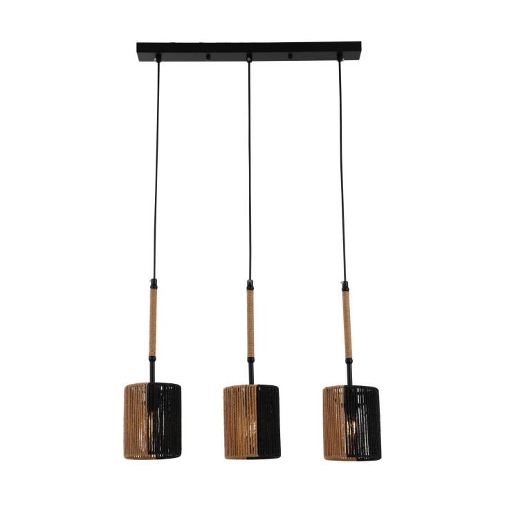 Lampă cu pandantiv cu frânghie rustică de hârtie țesută