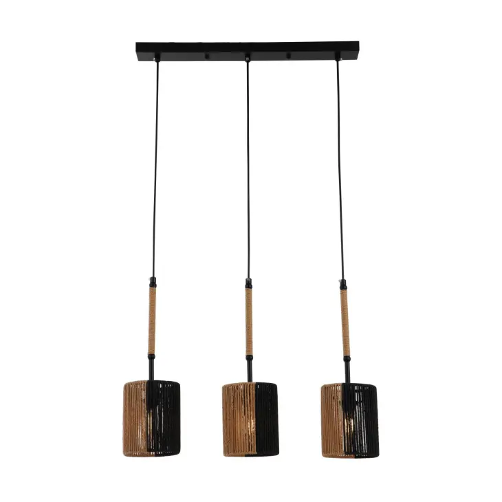 Lampă cu pandantiv cu frânghie rustică de hârtie țesută