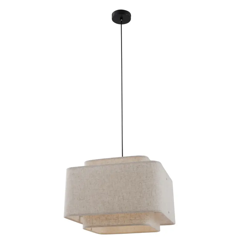 Pandantiv cu tambur rustic pătrat cu o singură lumină