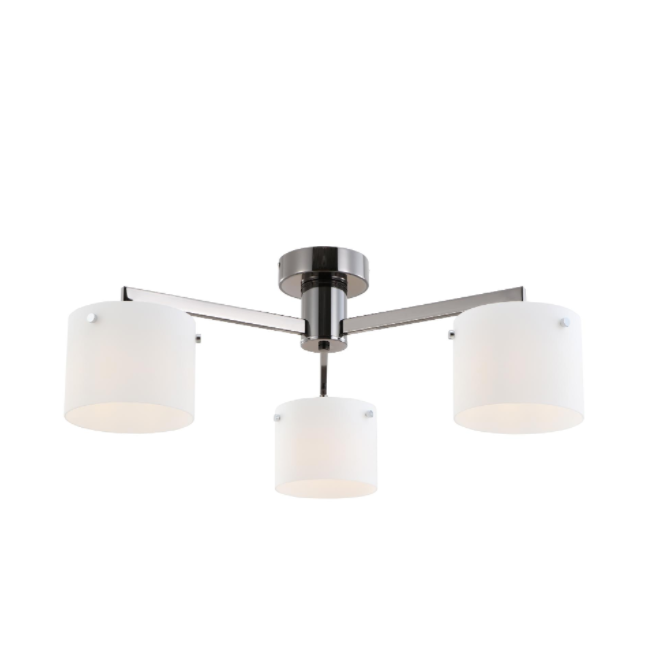 Lampa de plafon alb alb negru cu trei lumini