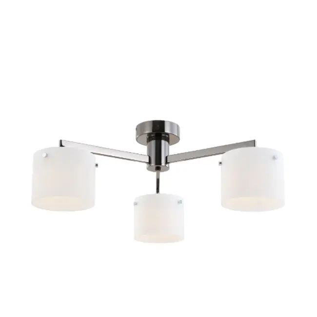 Lampa de plafon alb alb negru cu trei lumini