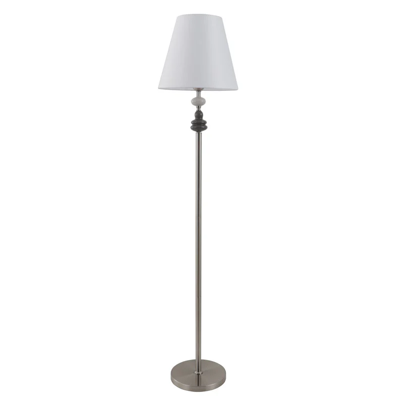 Lampă de podea din porțelan cu abajur alb, cu înălțime reglabilă